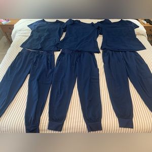 $100 FOR ALL- 3 SETS Med Couture Navy Blue Jogger Scrubs + Jacket
